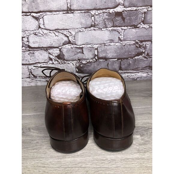 Magnanni Neiman Marcus Burnished Brown Leather Wingtip Dress Shoes Men Sz 10M US - Picture 4 of 16